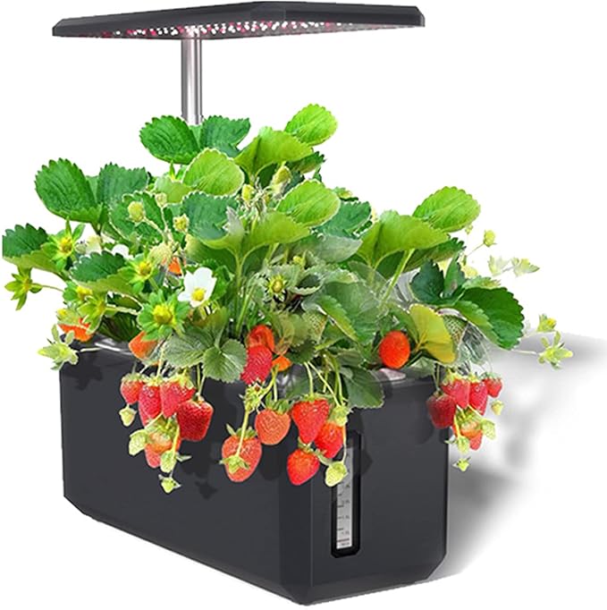 6 Pods Hydroponics Growing System with LED Grow Light Indoor Garden Smart Herb Garden Kit Plants Germination Kit Automatic Timer Height Up to 17" White