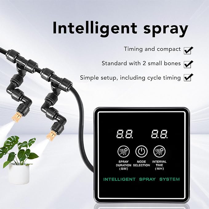 Luocute Reptile Fogger, Smart Spray System with Timer 360 Adjustable Nozzles, Automatic for Terrarium Chameleons Snakes Frogs Turtles