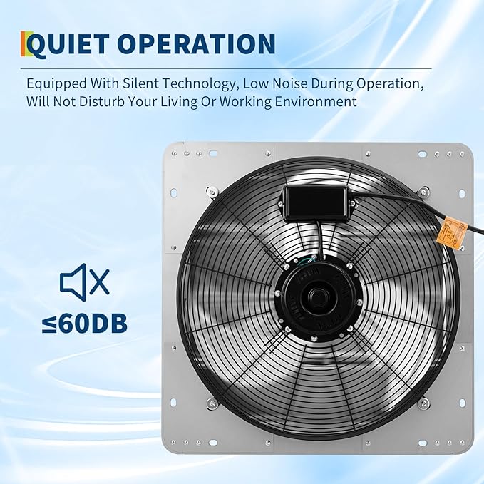 OUTLANE High-Efficiency Industrial Shutter Exhaust Fan - Automatic Wall-Mounted Ventilation - Quiet High-Speed Motor - Powerful Airflow for Attic, Garage, Greenhouse, Workshop, Commercial Spaces