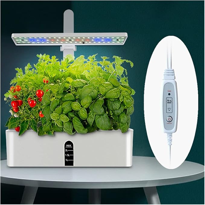 Hydroponic Equipment Garden Hydroponics Growing System Indoor Herb Garden Kit Automatic Timing LED Grow Lights Smart Water Pump for Home Flower Pots Indoor Garden