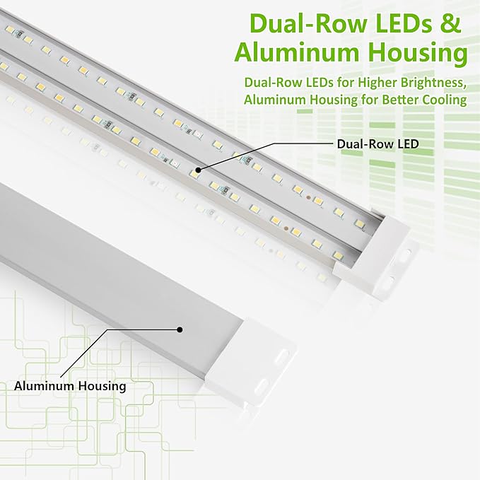 FOXGARDEN Dual-Row Grow Light Strip Full Spectrum, 480 LEDs Plant Lights for Indoor Growing with 4/8/12H Timer, Strip Grow Light for Indoor Plants, 10 Dimmable Levels, 2 Pack