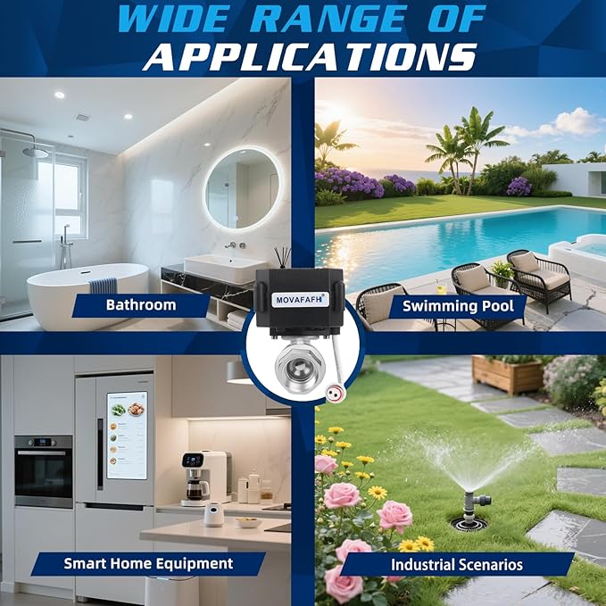 1" WiFi Smart Water Shutoff Valve - 5V DC Remote Control Timer, Stainless Steel, Mobile App Operation