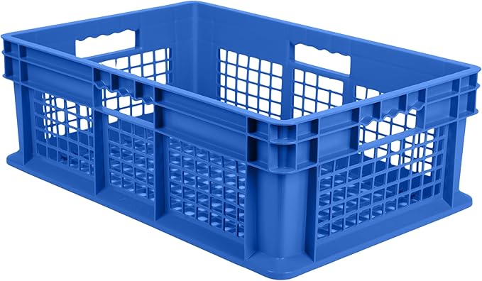 Hudson Exchange 24 x 16 x 8" Mesh Straight Wall Handled Storage Container Tote, Blue
