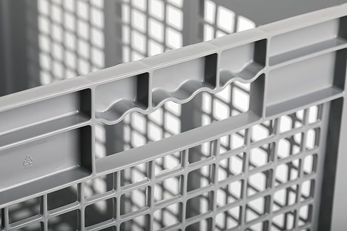 Hudson Exchange 24 x 16 x 8" (2 Pack) Mesh Straight Wall Handled Storage Container Tote, Gray