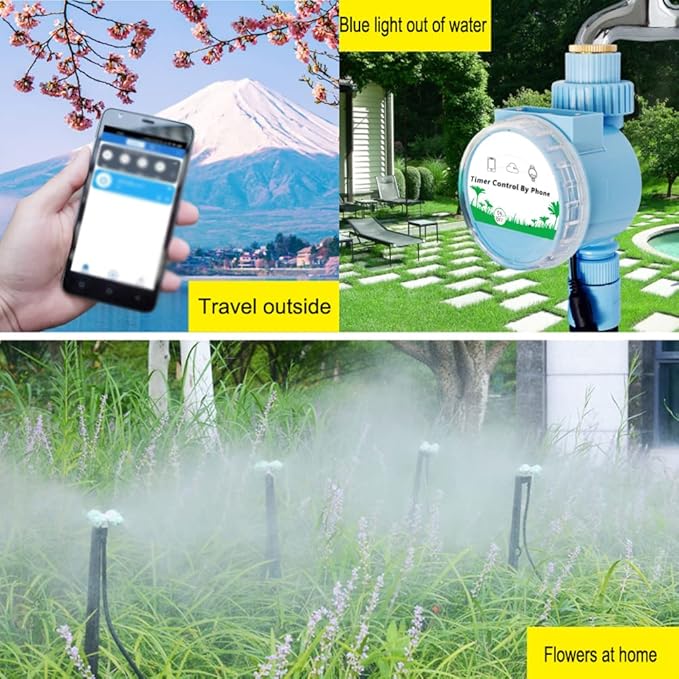 Automatic Irrigation Controller and Sprinkler Timer with WiFi Connection and Mobile App Remote Control for Garden Lawns Patio and - Includes Stainless Steel Water Inlet Filter