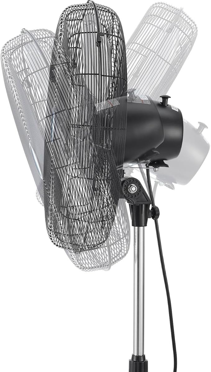 Global Industrial 18" Industrial Pedestal Oscillating Fan, 4,550 CFM, 1/6 HP