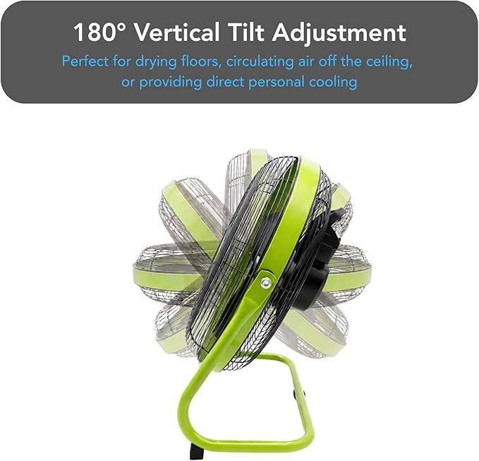 Comfort Zone 12-Inch Low-Profile High-Velocity Desk or Floor Fan, 3-Speed Metal Cradle Fan with 180° Tilt, Quiet 523 CFM Airflow for Home, Office, & Gym, Fully Assembled