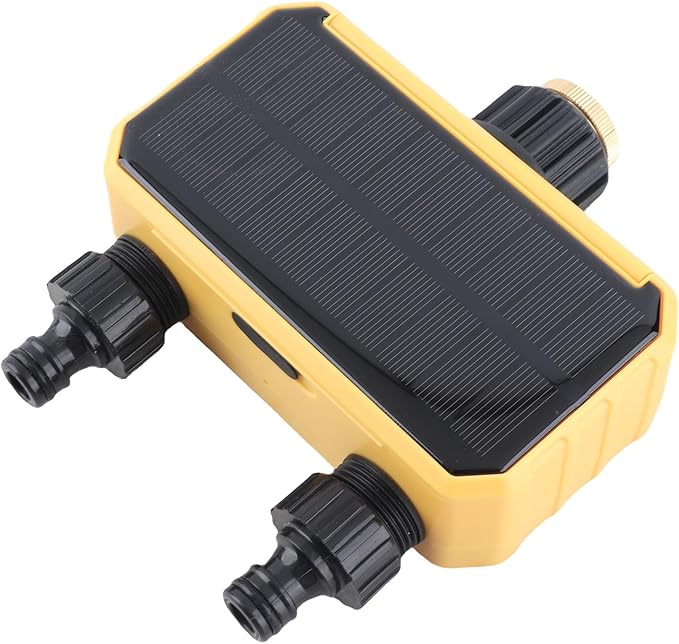 Smart WiFi Water Timer, Solar Sprinkler Valve Timer, Brass Inlet Garden Hose with APP Remote Control, Voice Compatible, Rain Delay & Manual Mode, Ideal for Garden Irrigation
