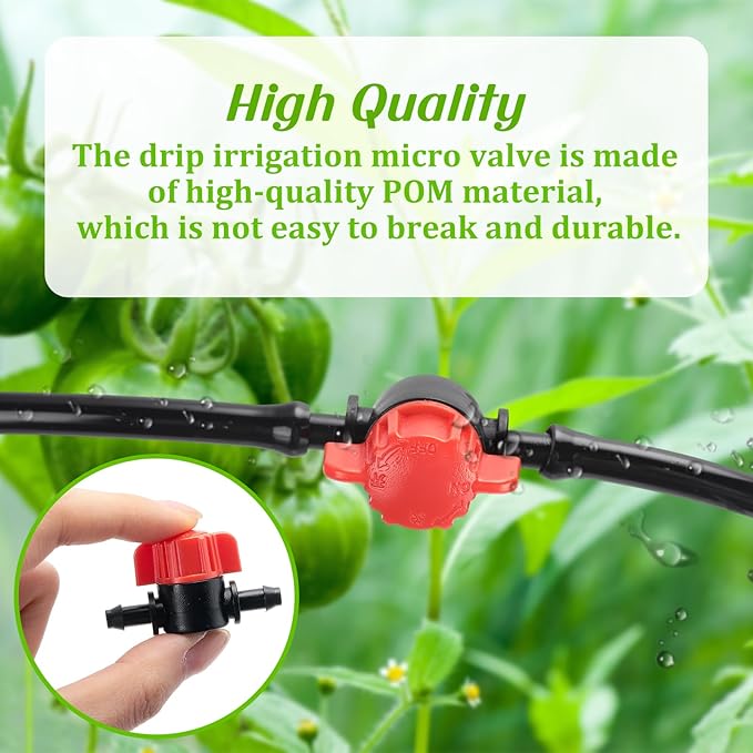 50 Pcs 1/4 Inch Barbed Shut off Valve Drip Irrigation Tubing Coupling Valve Universal Drip Irrigation for 1/4" Tubing Greenhouses Flowers Beds Lawns Farmland(Orange,Barbed Shut off Valve)