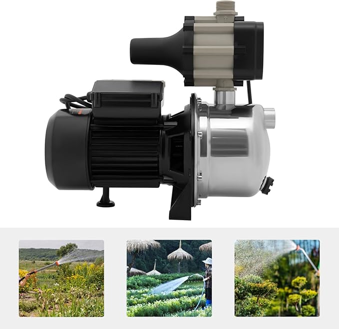 1.5HP Shallow Well Pump with Automatic Controller 115V, 1200GPHFlow, 157ft Lift for Garden Lawn Irrigation, Sprinkler Boosting & Water Transfer