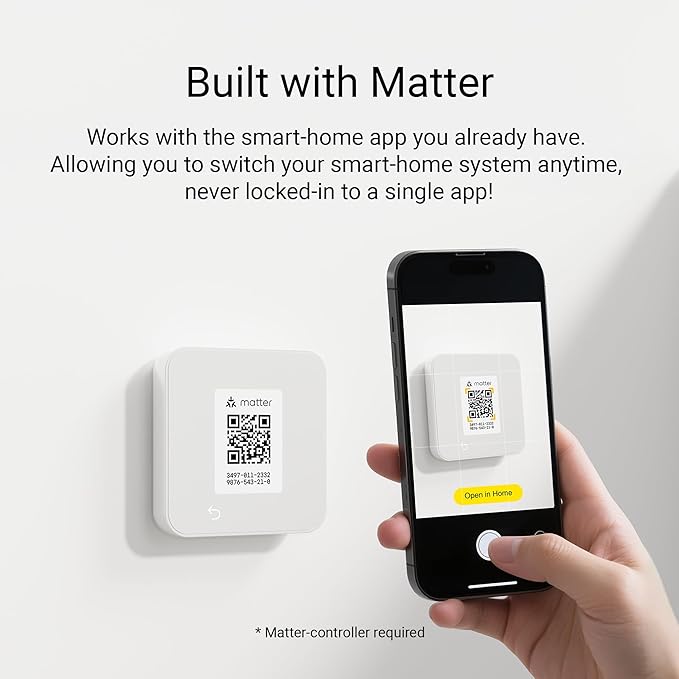 Lux TQ1 Smart Thermostat for Home, Programmable WiFi with Matter Protocol for Temperature Control, C-Wire or Power Bridge Required - Works with Apple Home and Google Home - termostato inteligente wifi