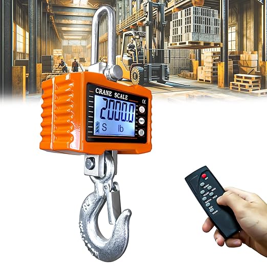 Hanging Scales Digital Weight, 2000LBS Crane Scale with Remote Control, High Precision Heavy Duty Industrial Scale with CE Certified for Farm, Deer, Hunting, Construction