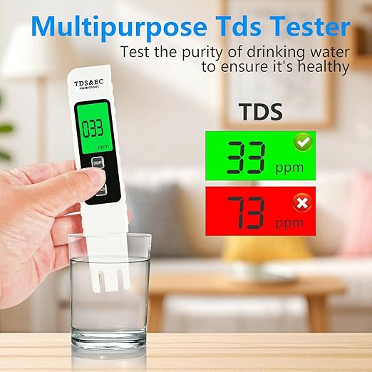 4 in 1 TDS Meter Digital Water Tester - Accurate and Reliable TDS EC & Temp(°C,°F) Meter, 0-9990ppm - Professional Testing for Drinking Water, RO/DI System, Aquariums etc