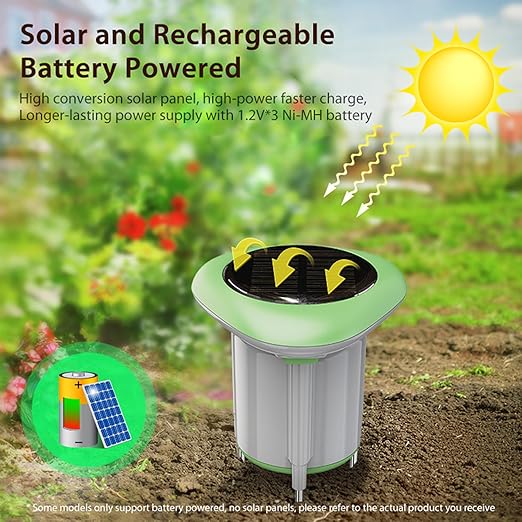 Solar Powered Soil Moisture & Temp Sensor WiFi/Bluetooth No Gateway Required | IP65 Waterproof Indoor/Outdoor Plant Monitor | Compatible with Alexa & Tuya Smart Life | Garden, Farm Hygrometer