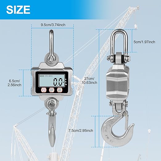 Hyindoor Digital Crane Scale 1000kg/2200lb Digtal Hanging Scale Heavy Duty Industrial Crane Scale for Farm, Factory, Construction, Hunting