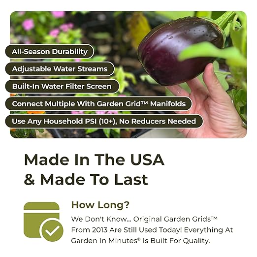 Garden Grid Watering System - 2x6 Standard | Raised Garden Bed Drip Irrigation System – But Better | Pre-Assembled, Waters Every Plant Evenly, 1-Min Setup | Square Foot Gardening | 22.5"x66"