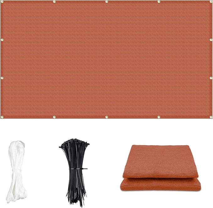 Cool Area Sun Shade Cloth with Grommets 4×17 FT Shade Panel Shade Tarp Screen Fabic for Outdoor Patio Pergola Cover Deck Garden, Terra Red (Customized)