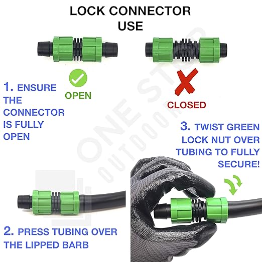 (100-PACK) Drip Irrigation Tubing Tee - 1/2" Universal 3-Way Perma Connector Barbed Locking Fitting - Fits All Brands 16-17mm Drip Tape & Tubing (100, Tee)