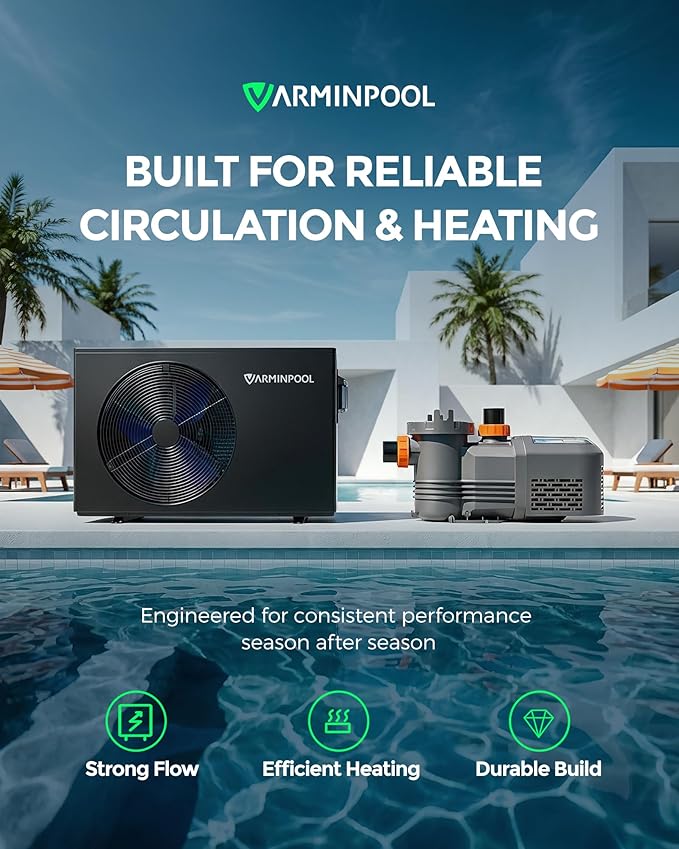 1.8 HP Variable Speed Pool Pump for Above & Inground Pools, Up to 9114 GPH, 220V Inverter Pool Pump with Permanent Magnet Motor, Energy Efficient, Saltwater Compatible