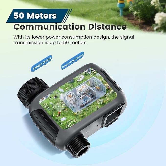 [No Blutooth Hub Required] Sprinkly Smart Lawn & Garden Hose Wifi Water Timer – 1 Zone Wi-Fi 6 Sprinkler Controller, Compatible with Alexa and Google Assistant, Auto/Manual/Rain Delay, IP55 Waterproof