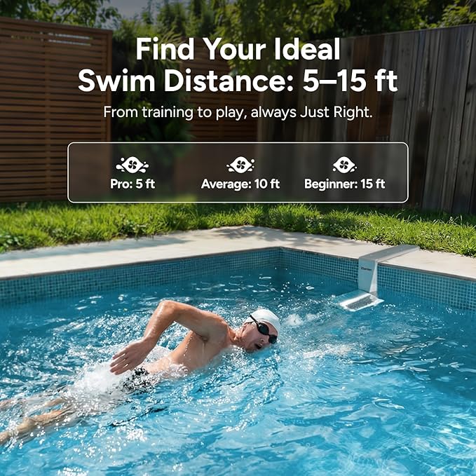 (2026 New) iGarden P100 Swim Jet for Pool, Swimming Pool Current Machine with 5 Wave Modes, 0-100% Adjustable Water Flow Trainer for Recreational Training, Fitness & Family Leisure