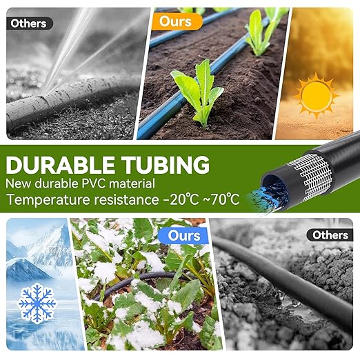 Inntop 40FT 1/2 Inch Drip Irrigation Tubing Extension Hose, Main Line Watering Tube for Expanding Garden Irrigation Systems with 4pcs Quick Connector