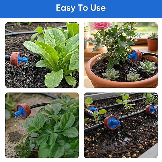 0.5 GPH Pressure Compensating Drippers for Garden System: Self-Cleaning Constant Flow Drippers for 1/4 Inch Drip Irrigation Tubing - Drip Irrigation Emitters for Drip Irrigation System Users (60pcs)