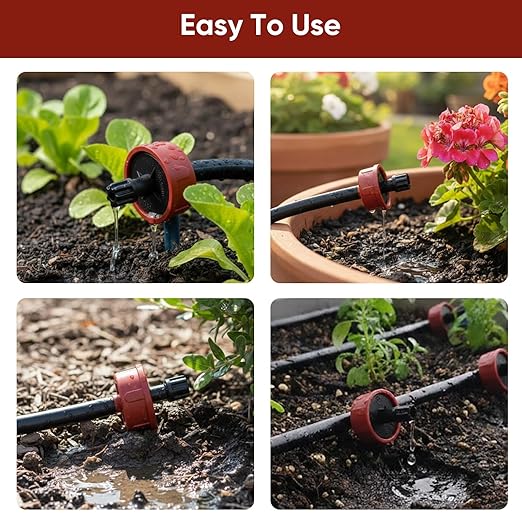 1 GPH Pressure Compensating Drippers for Garden System: Self-Cleaning Constant Flow Drippers for 1/4 Inch Drip Irrigation Tubing - Drip Irrigation Emitters for Drip Irrigation System Users (30pcs)