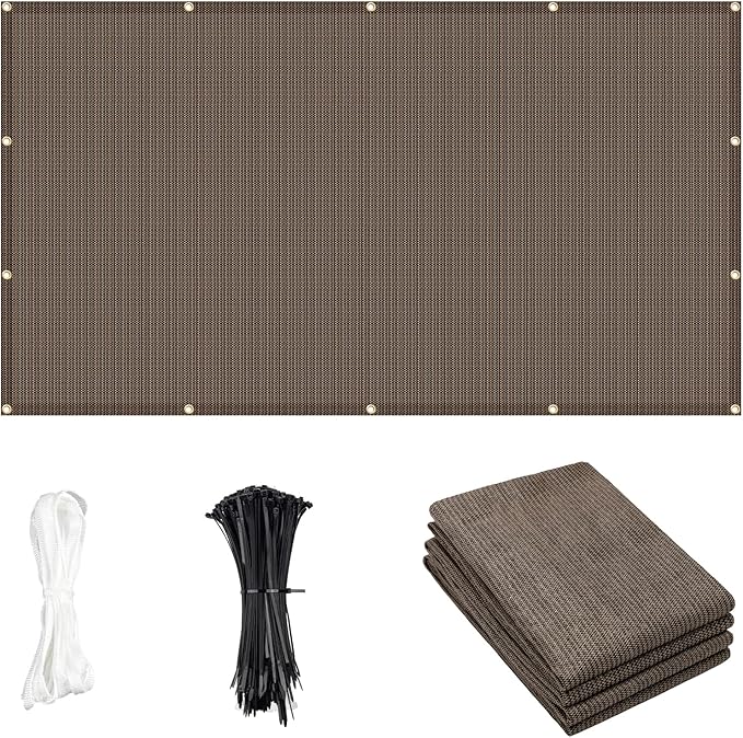 Cool Area Sun Shade Cloth with Grommets 6×9 FT Shade Panel Shade Tarp Screen Fabic for Outdoor Patio Pergola Cover Deck Garden, Brown (Customized)