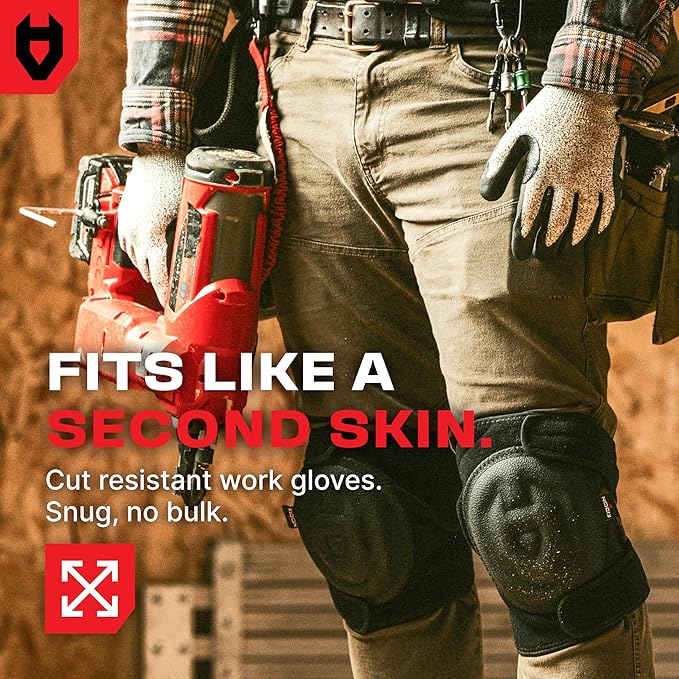 NoCry Professional Cut Resistant Work Gloves for Men and Women with Firm Grip and Waterproof Palms — Touchscreen Tips & Reinforced Thumb — Ideal for Cutting, Slicing and Dicing